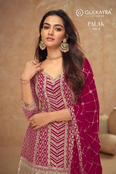 PALAK VOL 3 BY GILKAYRA DESIGNER CHINON SALWAR SUIT WHOLESALER IN INDIA